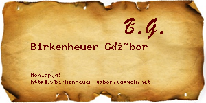 Birkenheuer Gábor névjegykártya